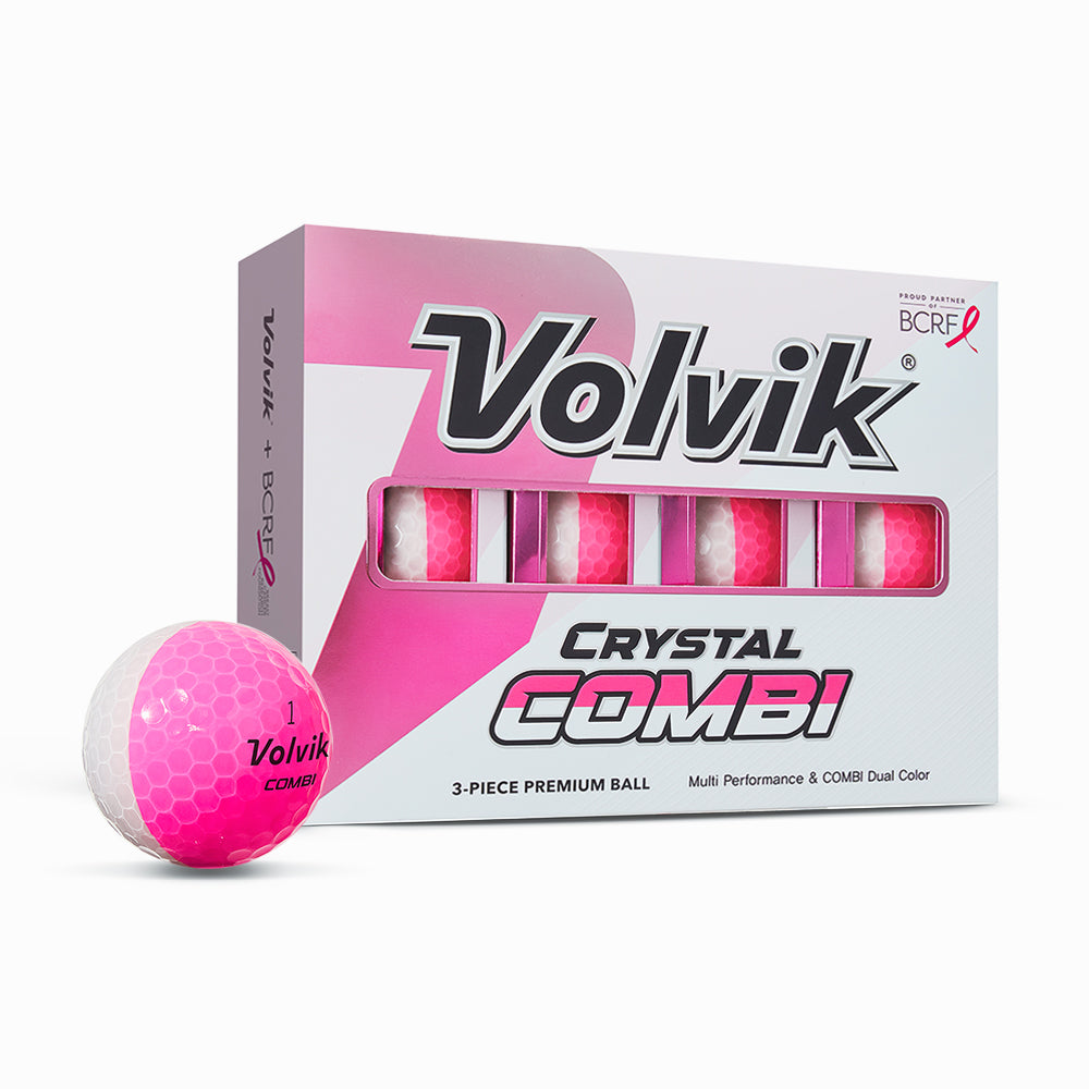 Volvik BCRF Crystal Combi Pink Golf Balls – 1 Dozen packaging