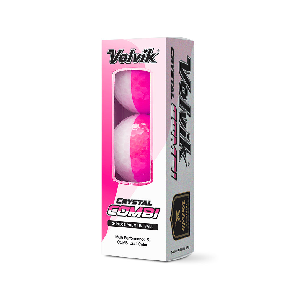 Volvik BCRF Crystal Combi Pink golf ball sleeve packaging