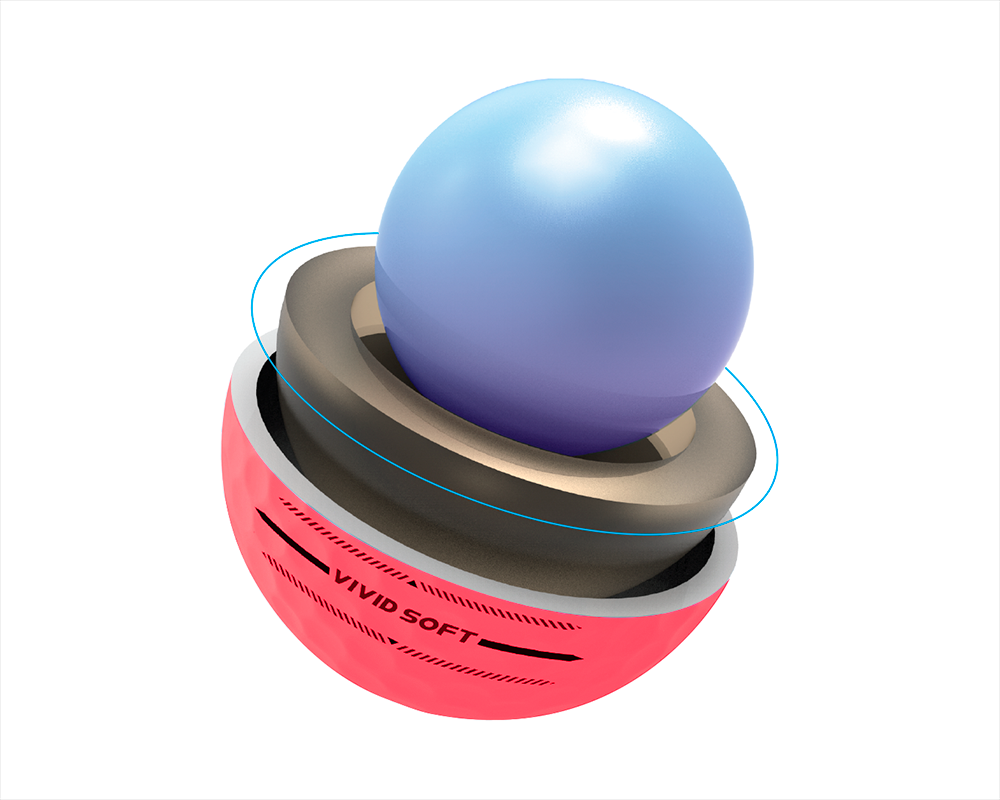 Volvik BCRF Vivid Soft Pink core feature illustration