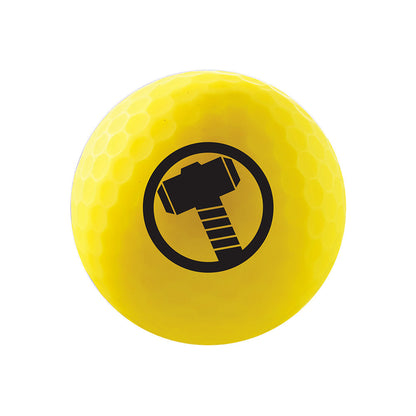 Volvik Marvel Thor Vivid Soft 4-Ball Pack Thor Yellow back detail