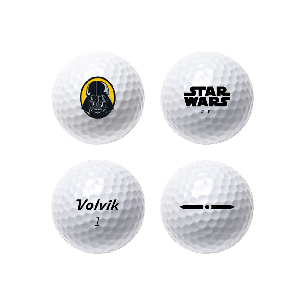 Volvik Star Wars Dark Side Power Soft golf balls showing side markings