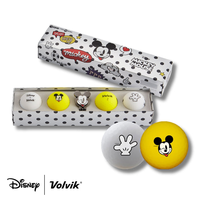 Volvik Disney Mickey Mouse four golf balls with ball marker gift set