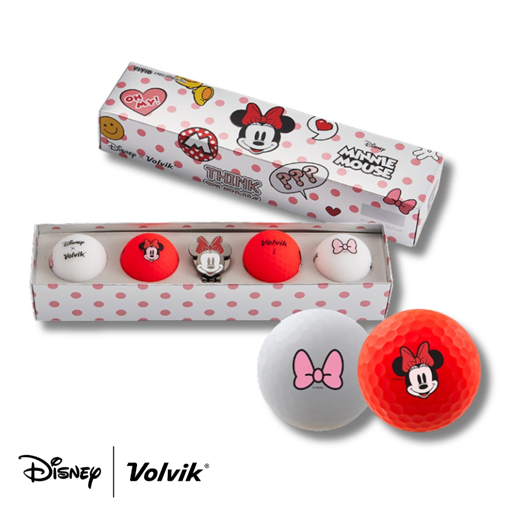 Volvik Disney Minnie Mouse four golf balls with ball marker gift set