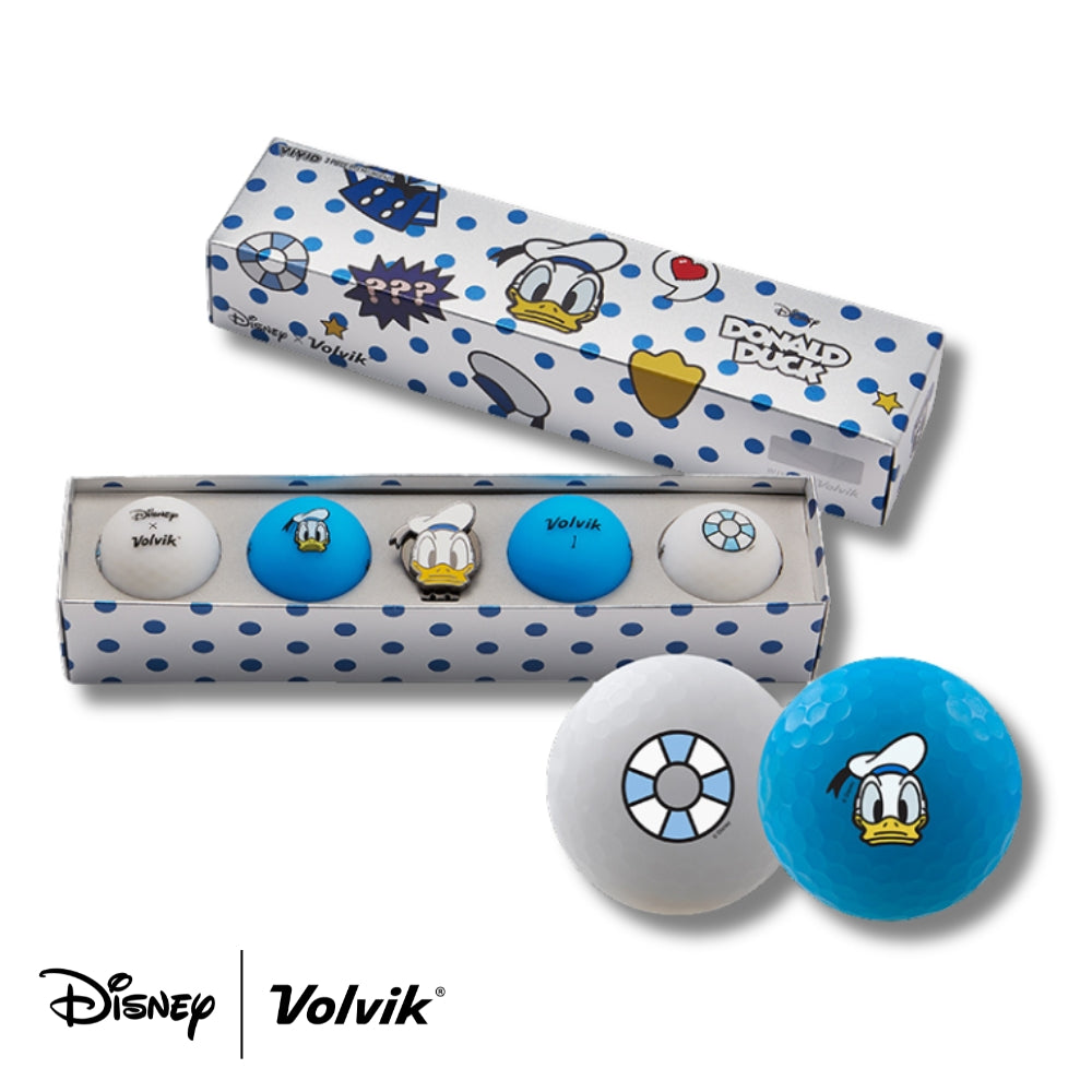 Volvik Disney Donald Duck four golf balls with ball marker gift set