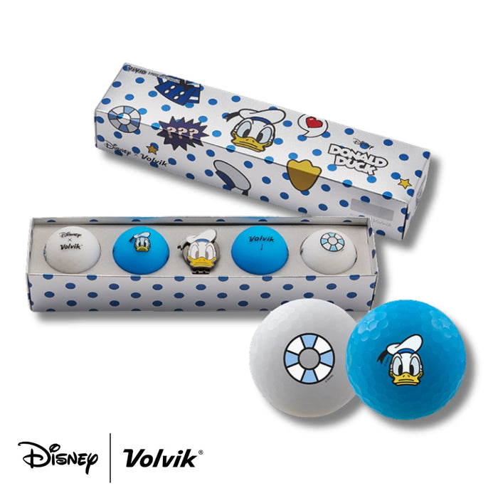 Volvik Disney Donald Duck four golf balls with ball marker gift set