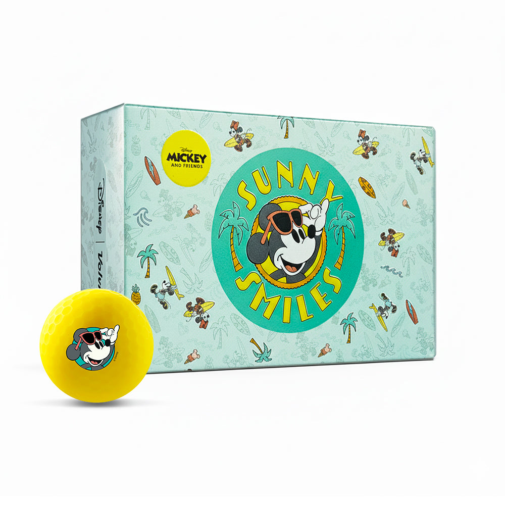 Volvik Disney Mickey and Minnie Sunny Smiles Vivid Soft six golf balls with packaging