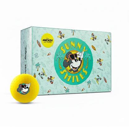 Volvik Disney Mickey and Minnie Sunny Smiles Vivid Soft six golf balls with packaging