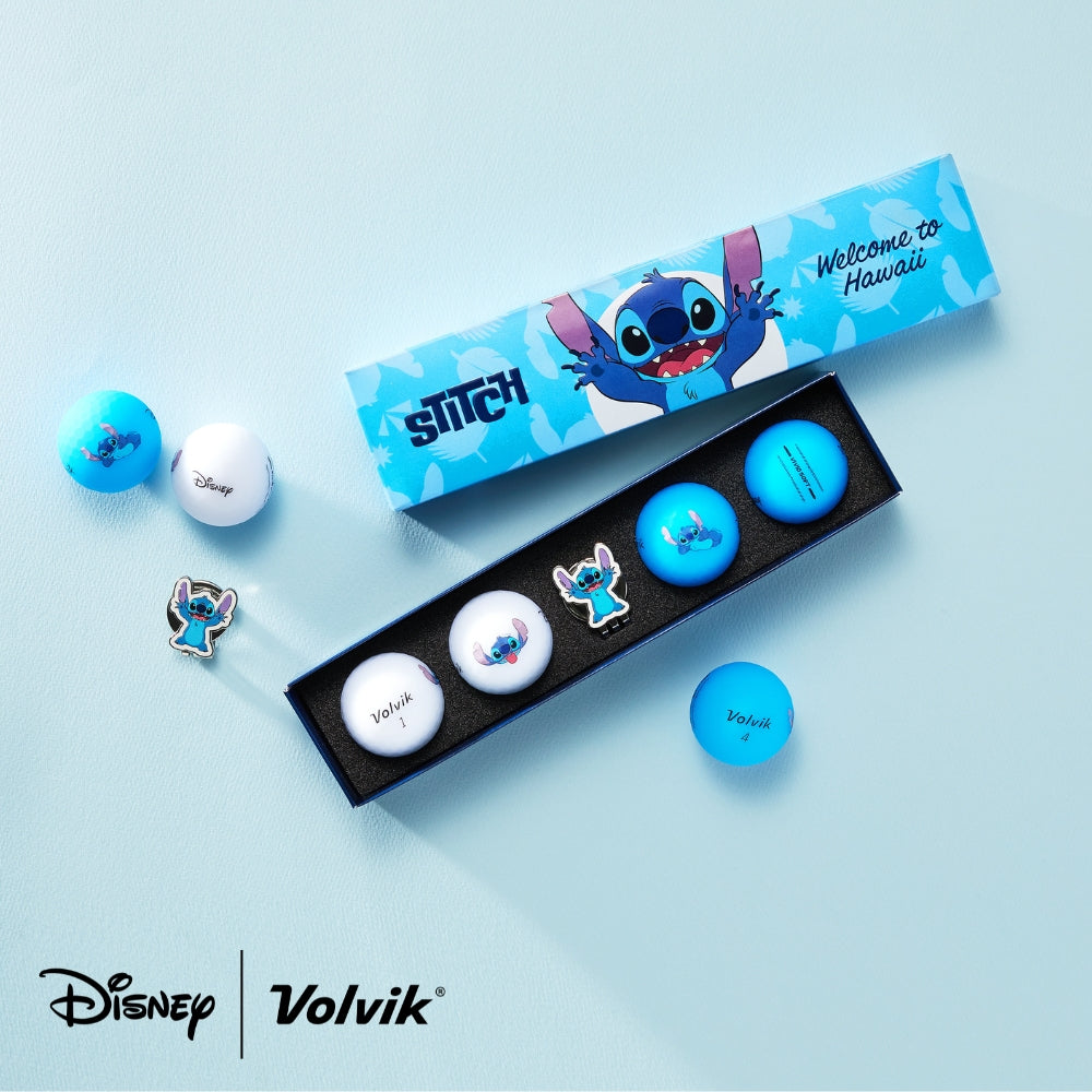 Volvik Disney Stitch Classic Vivid Soft four golf ball gift set packaging