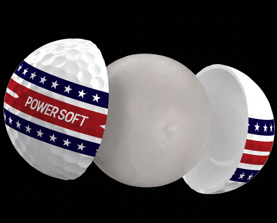 Volvik Power Soft USA Patriot Edition golf ball construction