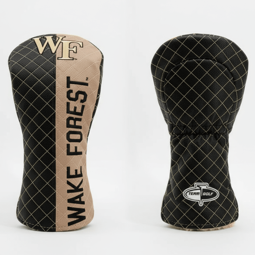 Two golf club heads with 'Wake Forest' branding on a white background