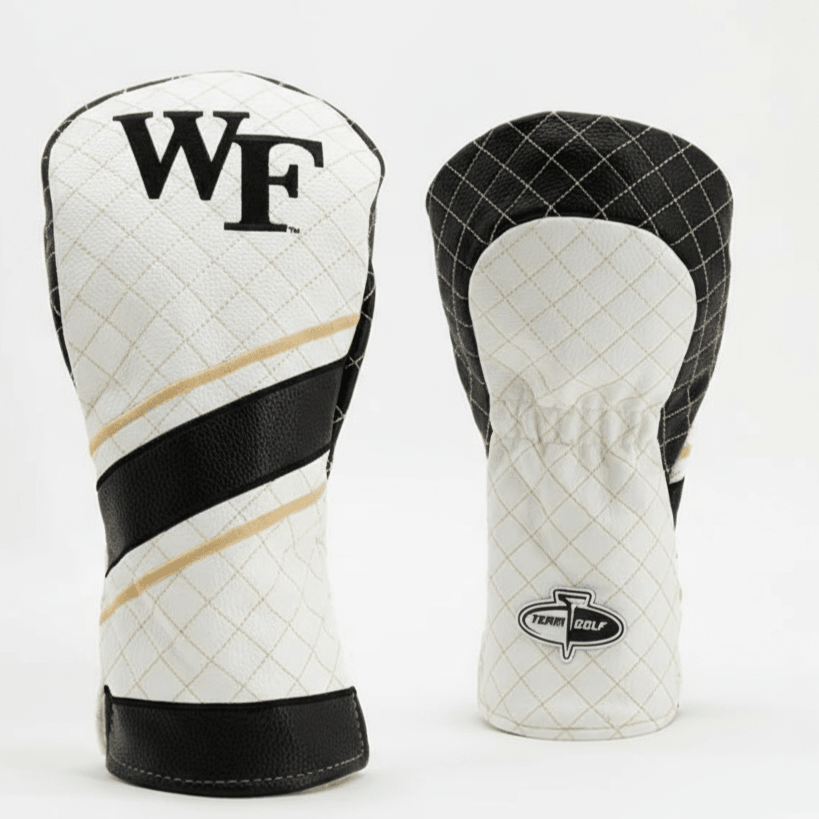 Two golf club head covers with 'WF' branding on a white background