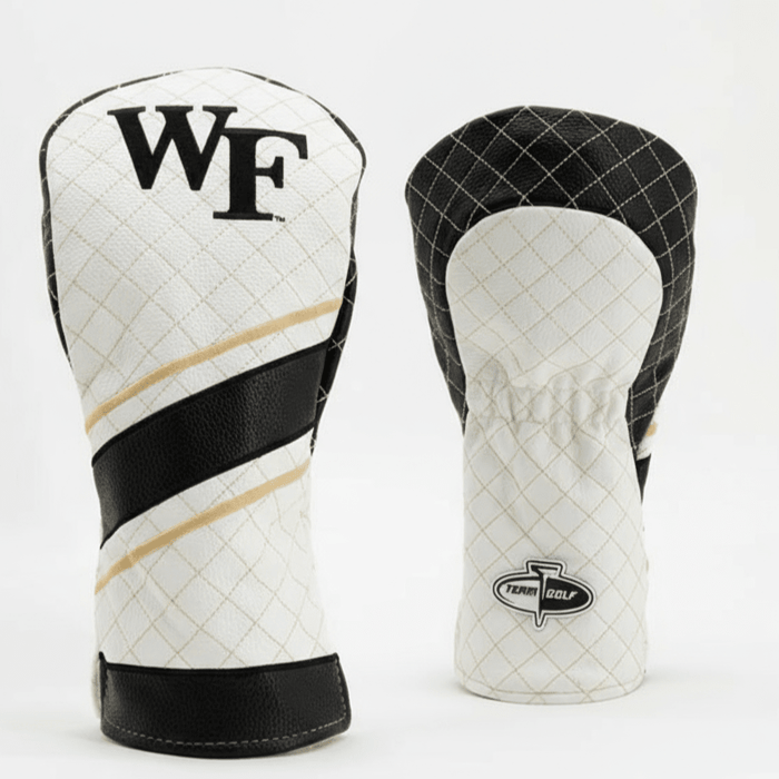 Two golf club head covers with 'WF' branding on a white background