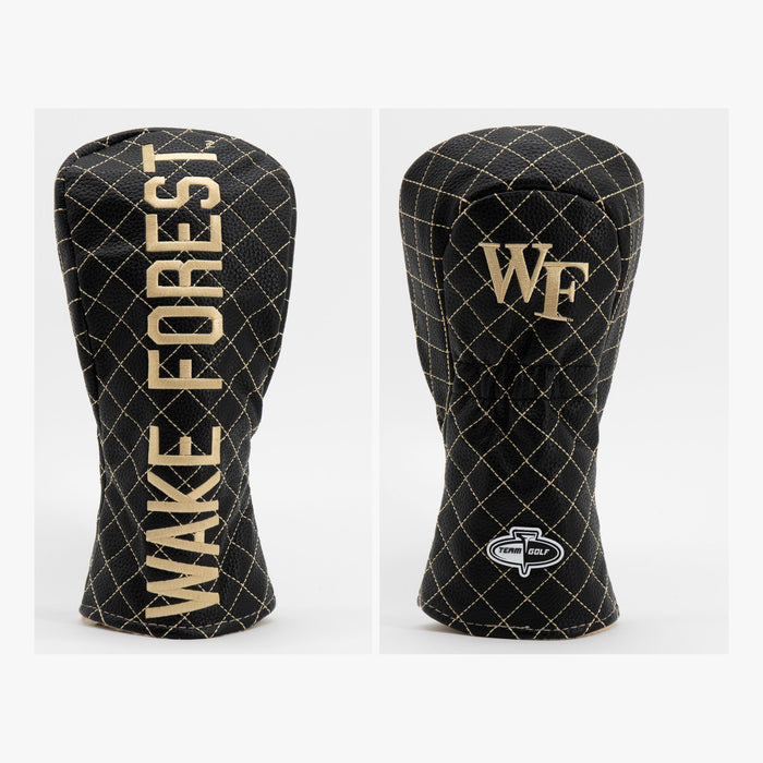 Wake Forest Demon Deacons Solid Quilted Fairway Headcover, front and back views