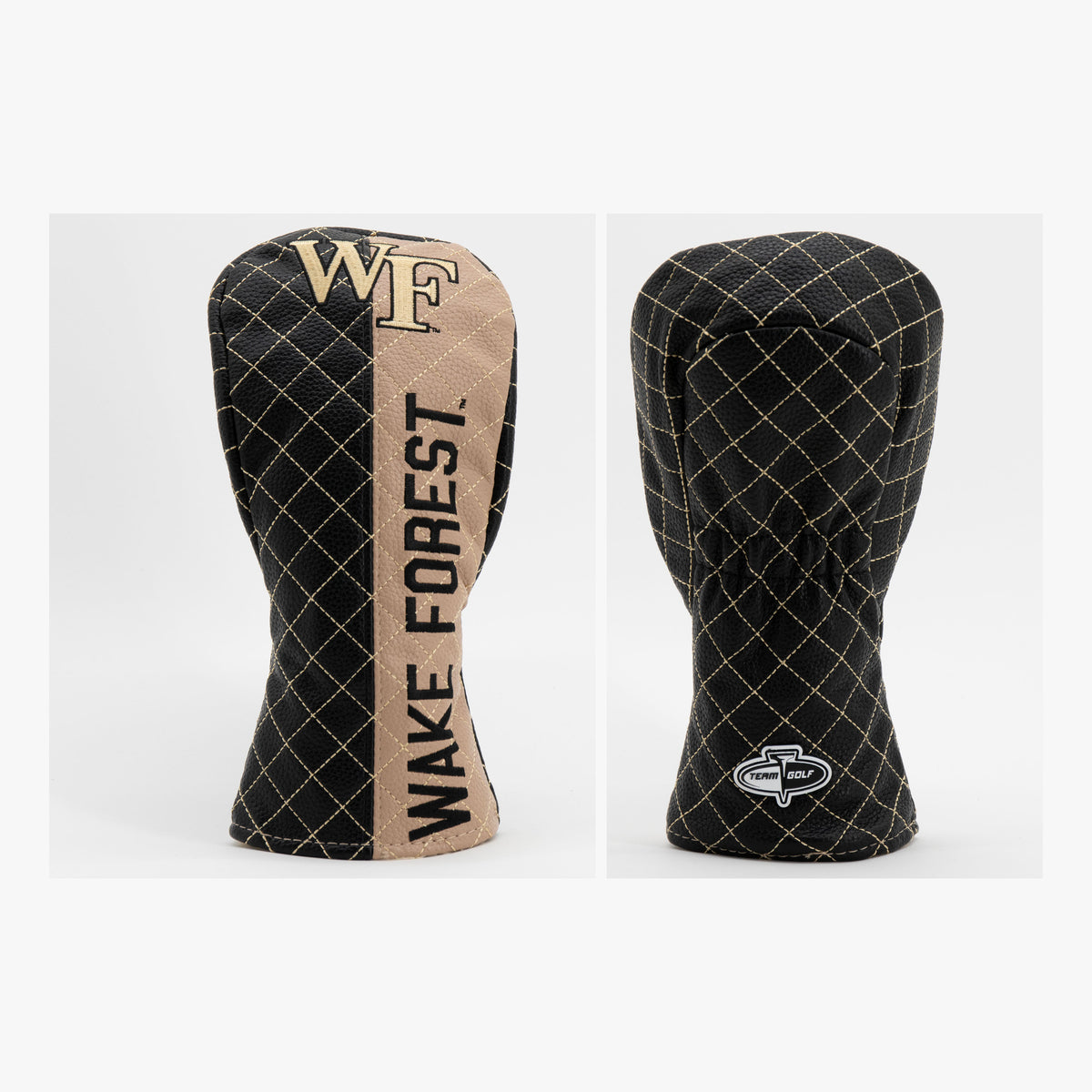 Wake Forest Demon Deacons Split Quilted Fairway Headcover, front and back views