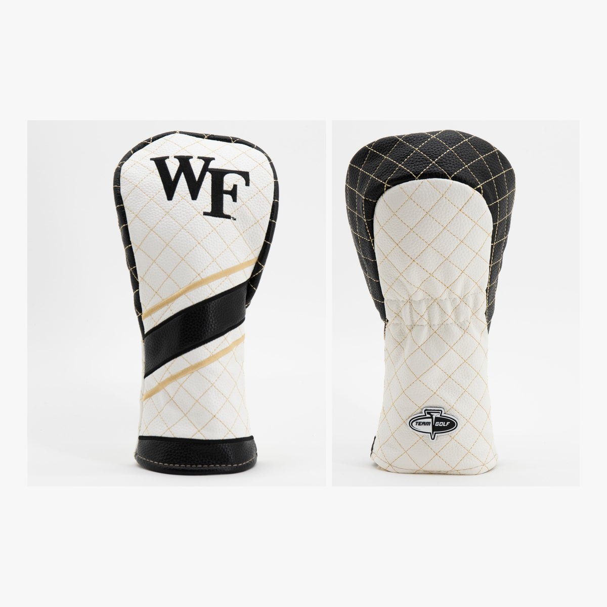 Wake Forest Demon Deacons Striped Quilted Fairway Headcover, front and back views