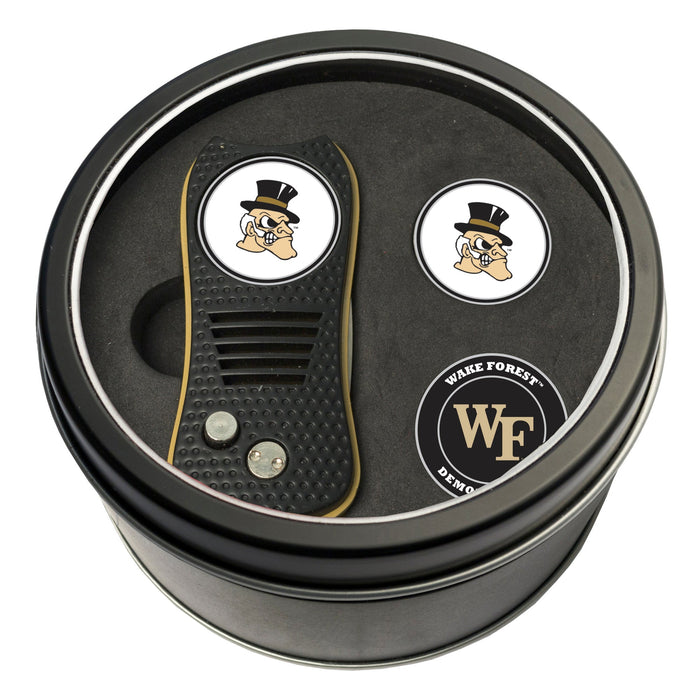 Wake Forest Demon Deacons Switchblade divot tool and ball marker tin gift set