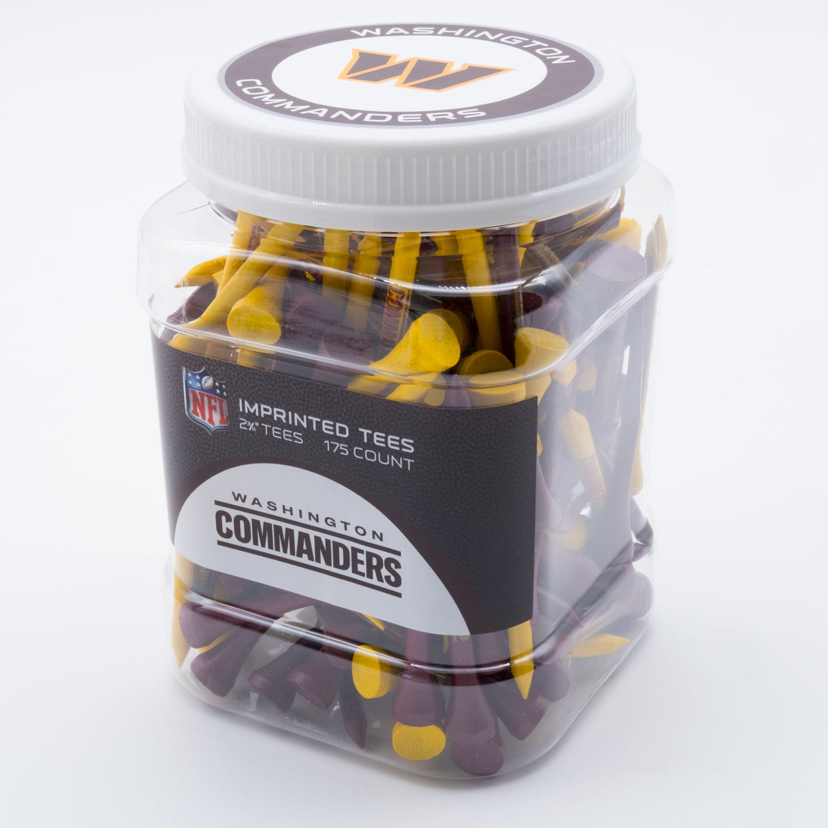 Washington Commanders 175-count golf tee jar with team-imprinted tees
