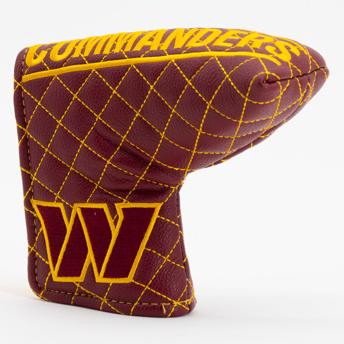 Washington Commanders Solid Blade Putter quilted headcover, angled view