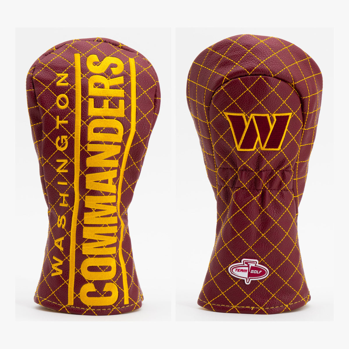 Washington Commanders Solid Quilted Fairway Headcover, front and back views