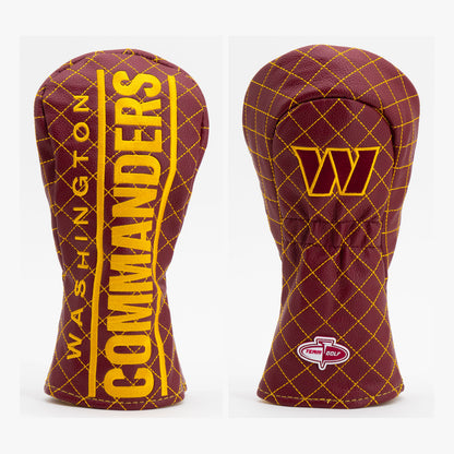 Washington Commanders Solid Quilted Fairway Headcover, front and back views