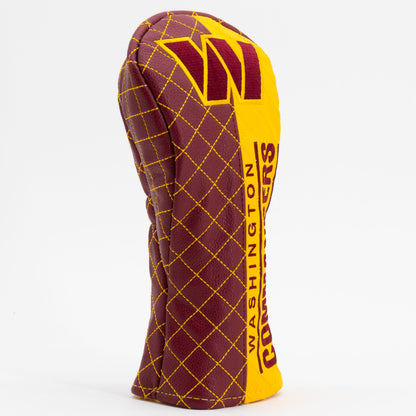 Washington Commanders Split Fairway quilted headcover, angled view