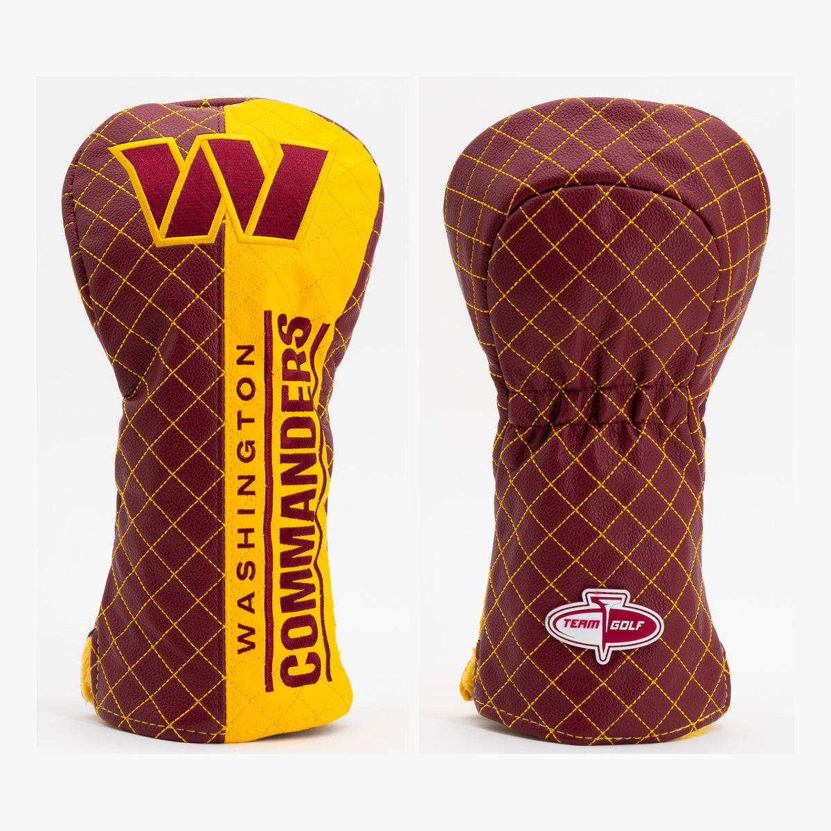 Washington Commanders Split Quilted Driver Headcover, front and back views