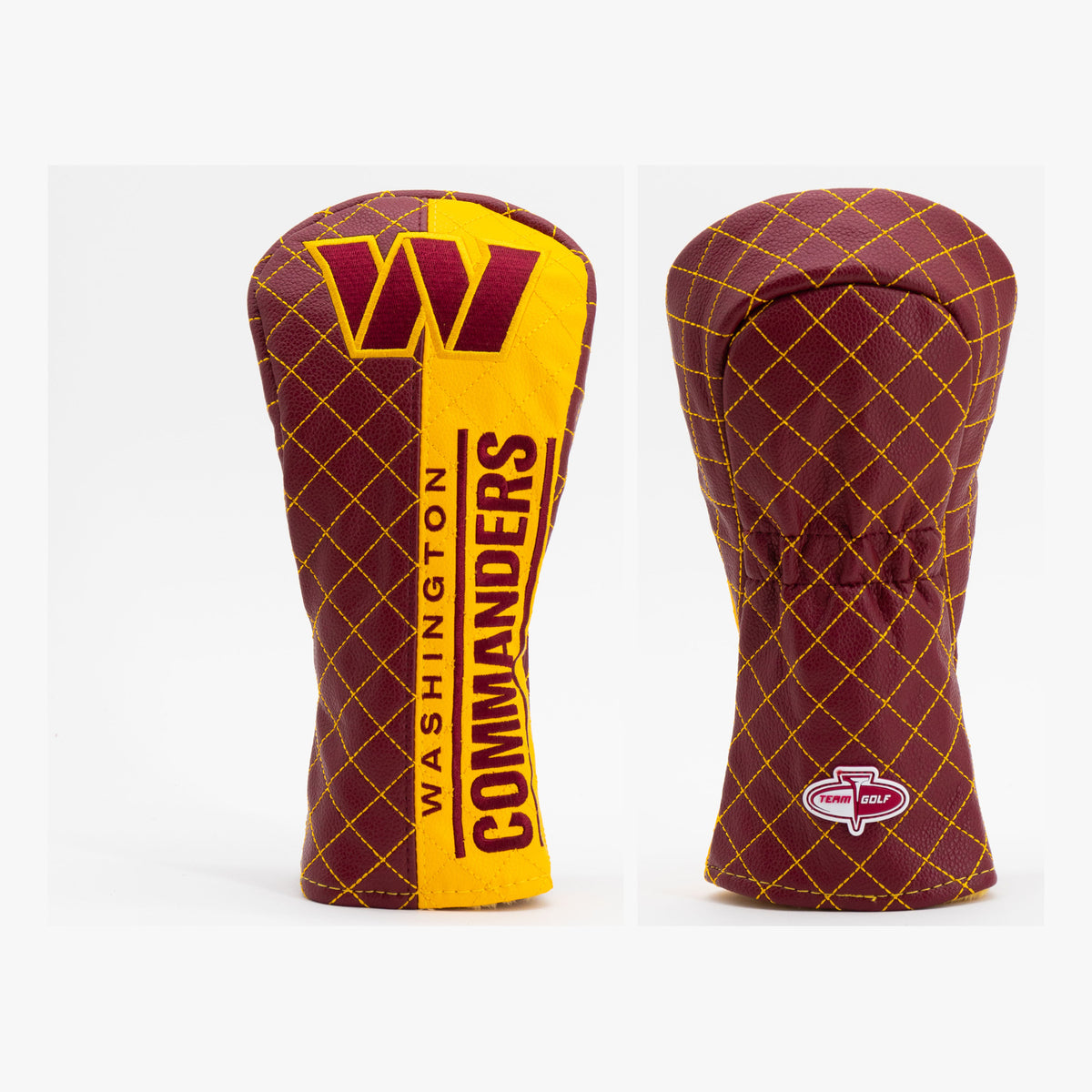 Washington Commanders Split Quilted Fairway Headcover, front and back views