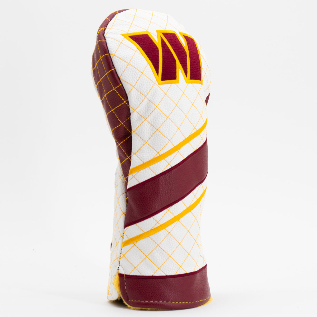Washington Commanders Striped Driver quilted headcover, angled view