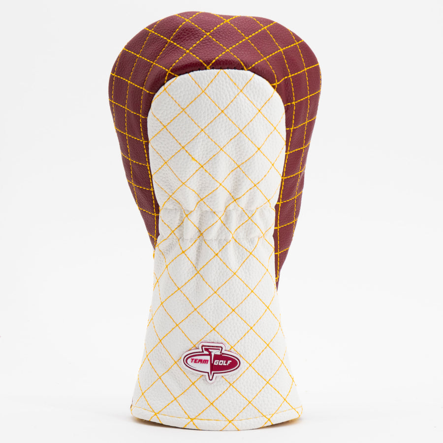 Washington Commanders striped quilted fairway cover, back view