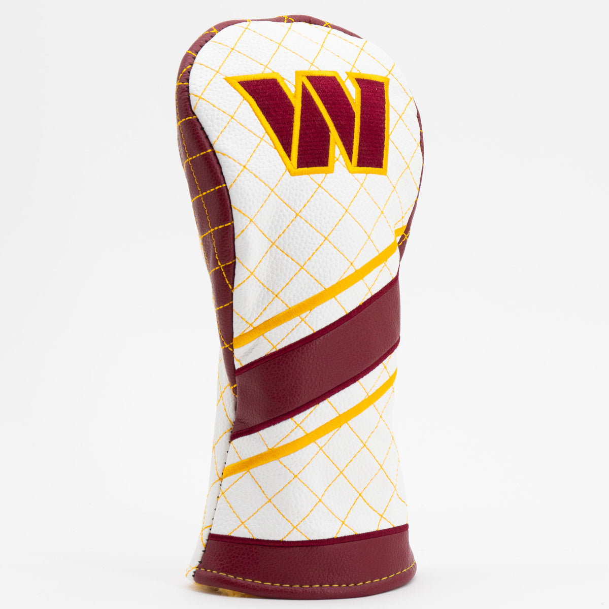 Washington Commanders Striped Fairway quilted headcover, angled view