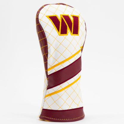 Washington Commanders Striped Fairway quilted headcover, angled view