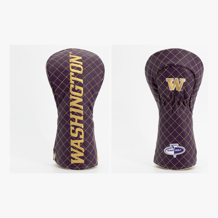 Washington Huskies Solid Quilted Driver Headcover, front and back views
