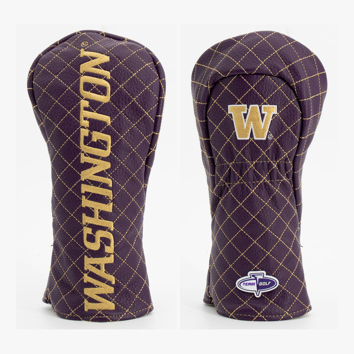 Washington Huskies Solid Quilted Fairway Headcover, front and back views