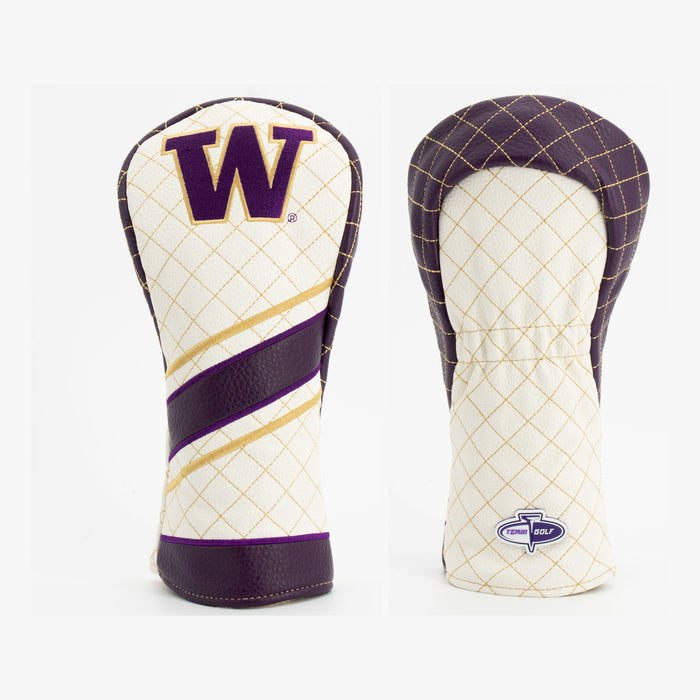 Washington Huskies Striped Quilted Fairway Headcover, front and back views