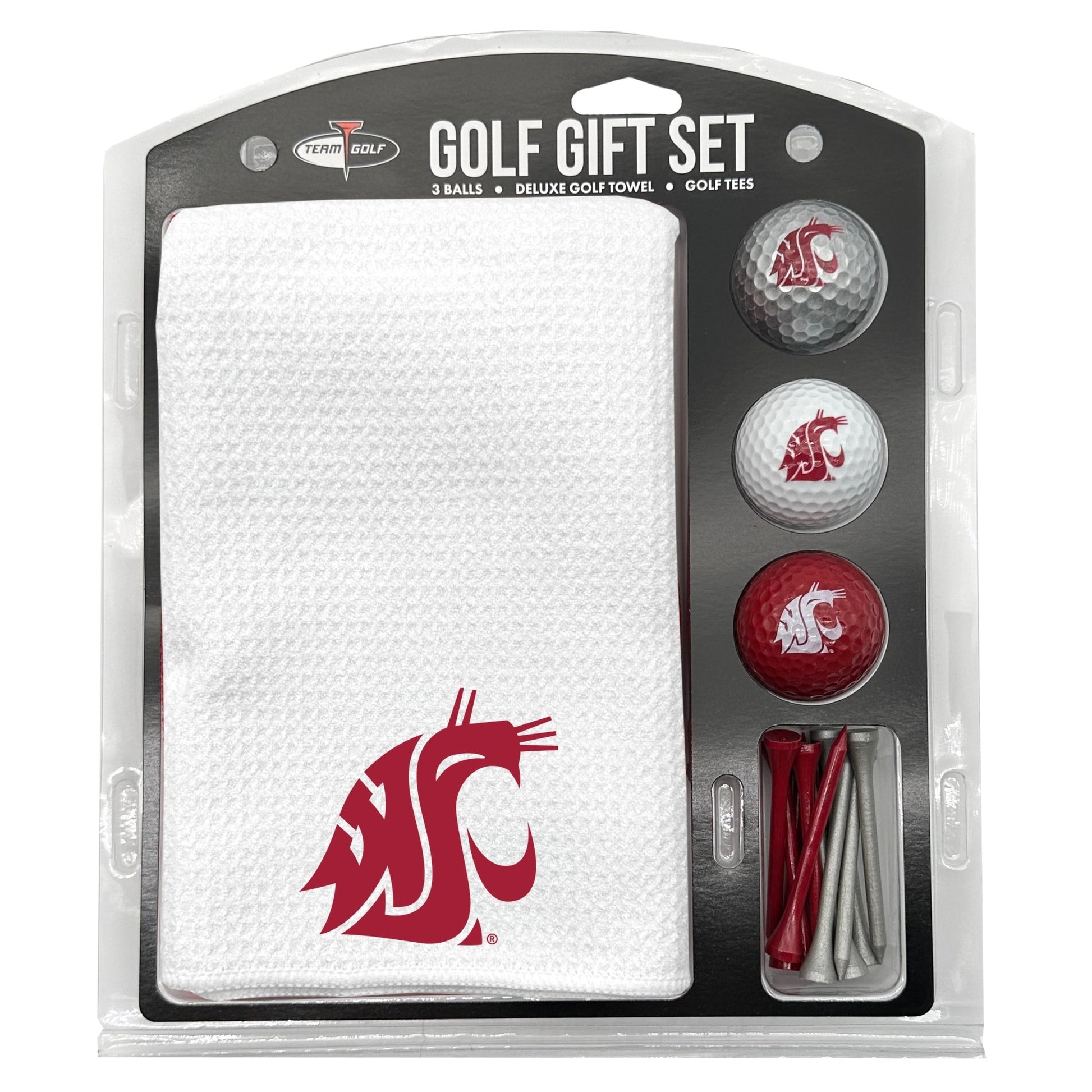 Washington State Cougars White Microfiber Towel Golf Gift Set - Club Rehab
