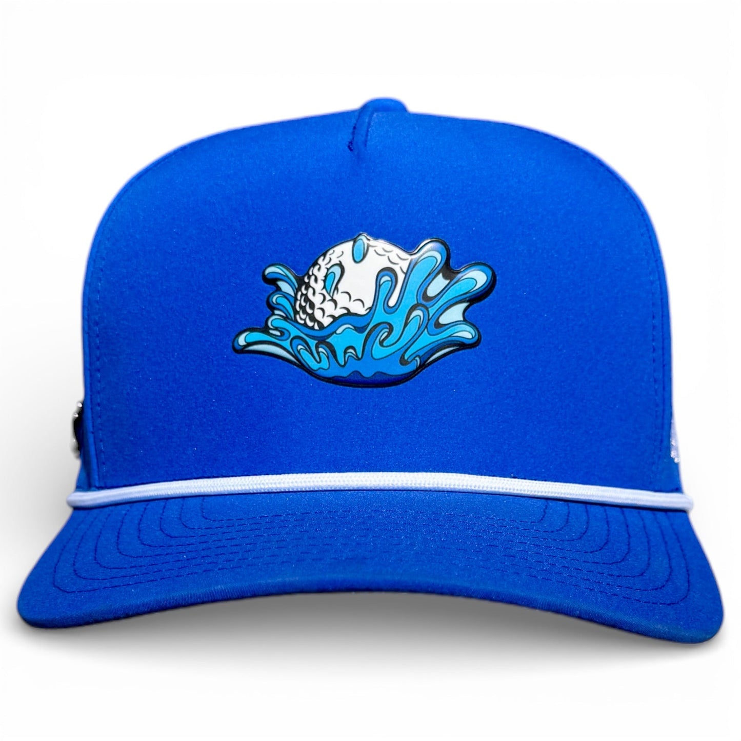 Water Ball Golf Hat | Snapback Cap | Built-in Magnetic Ball Marker Holder + Marker Included | Adjustable Blue - Club Rehab