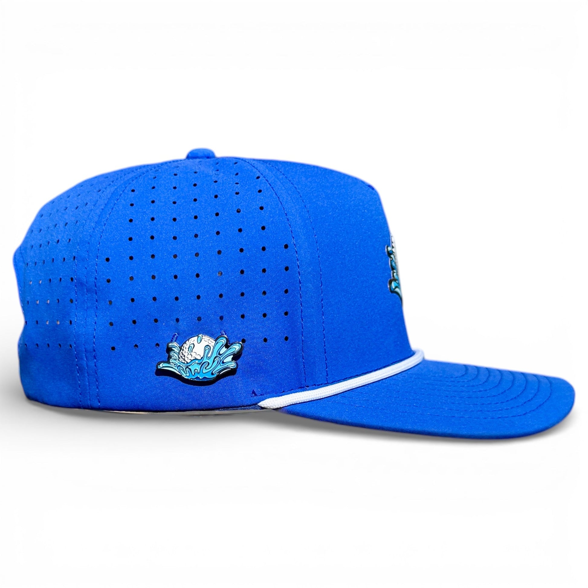 Water Ball Golf Hat | Snapback Cap | Built-in Magnetic Ball Marker Holder + Marker Included | Adjustable Blue - Club Rehab