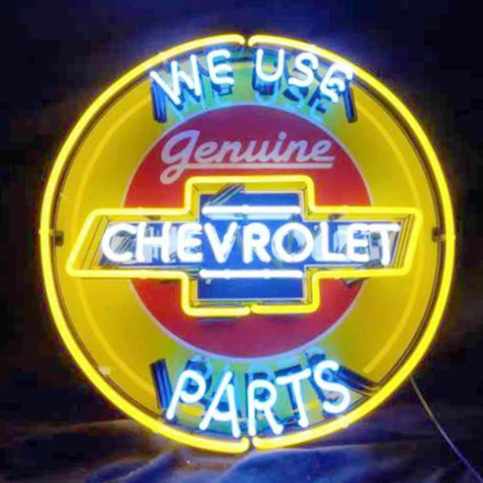 We Use Genuine Chevrolet Parts Neon Signs - Club Rehab