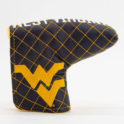 West Virginia Mountaineers Split Quilted Blade Putter Cover, front view