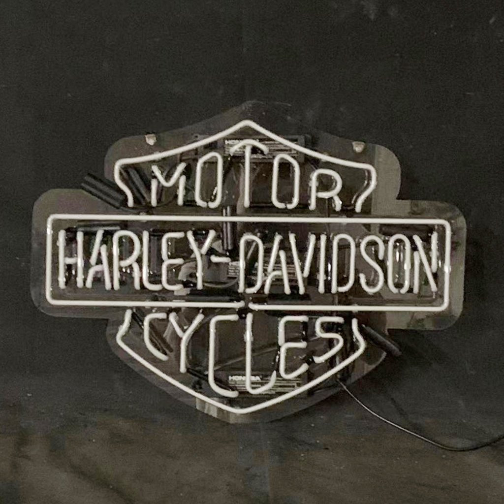 White Harley Davidson Motorcycle Neon Signs Light - Club Rehab