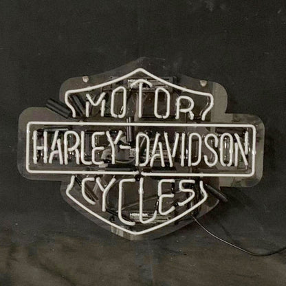 White Harley Davidson Motorcycle Neon Signs Light - Club Rehab