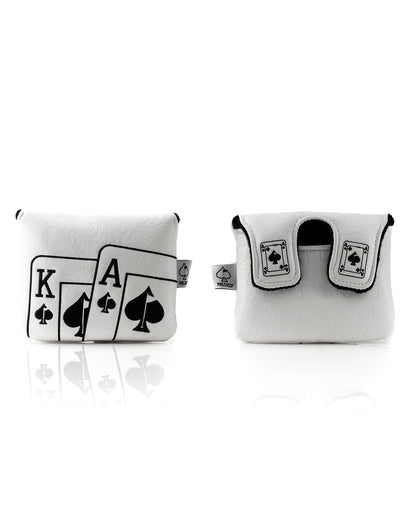 White Out Ace of Spades - Center Shaft Mallet Putter Cover - Club Rehab