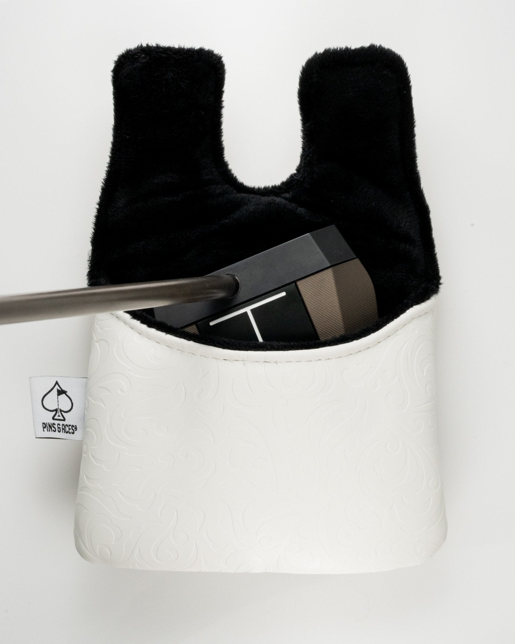 White Out Ace of Spades - Center Shaft Mallet Putter Cover - Club Rehab
