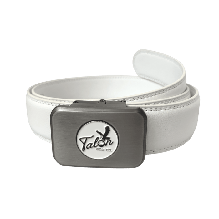 White Talon Ratchet Belt with Magnetic Ball Marker - Club Rehab