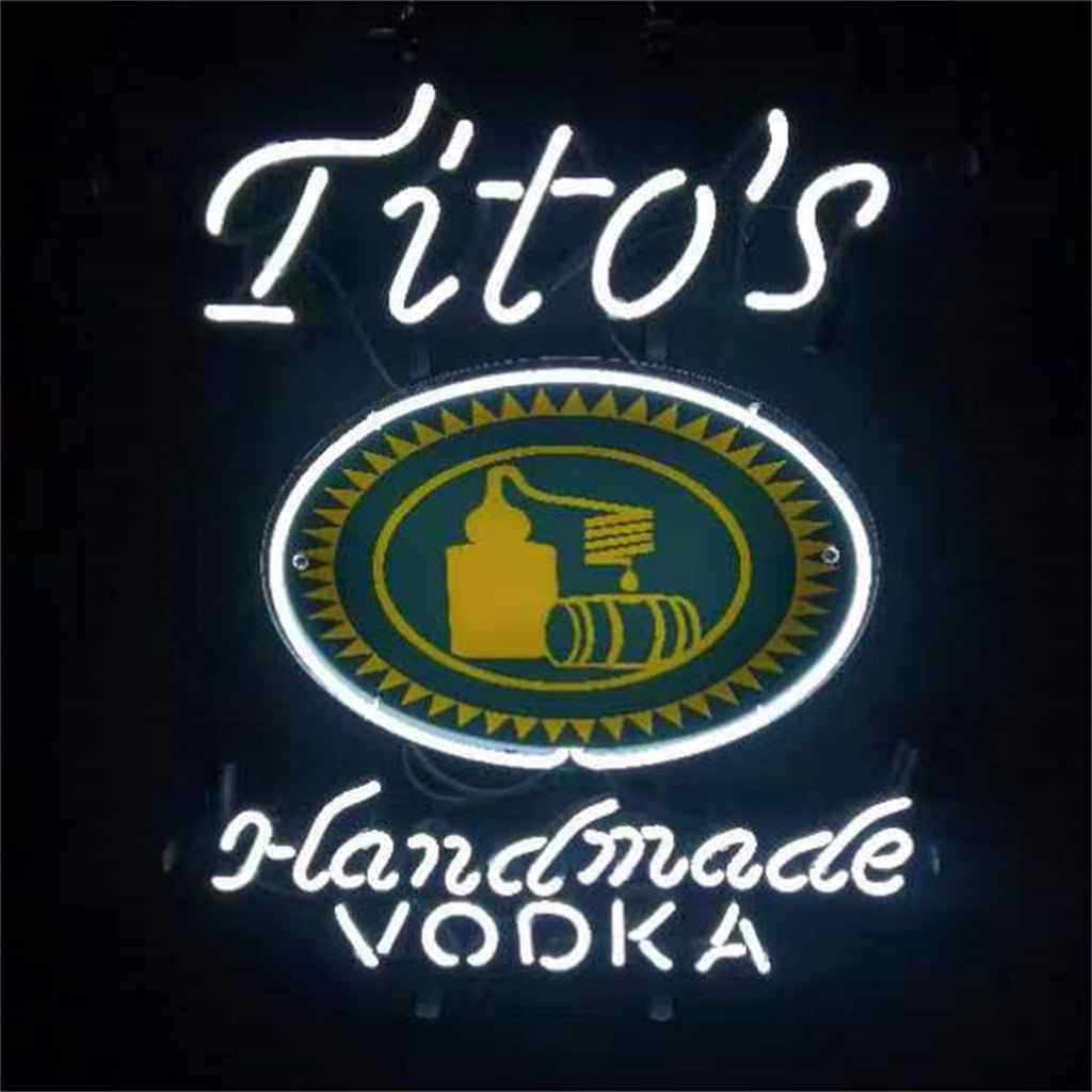 White Tito's Handmade Vodka Neon Signs Light - Club Rehab