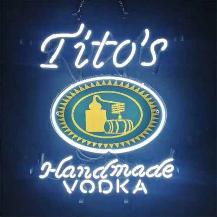 White Tito's Handmade Vodka Neon Signs Light - Club Rehab