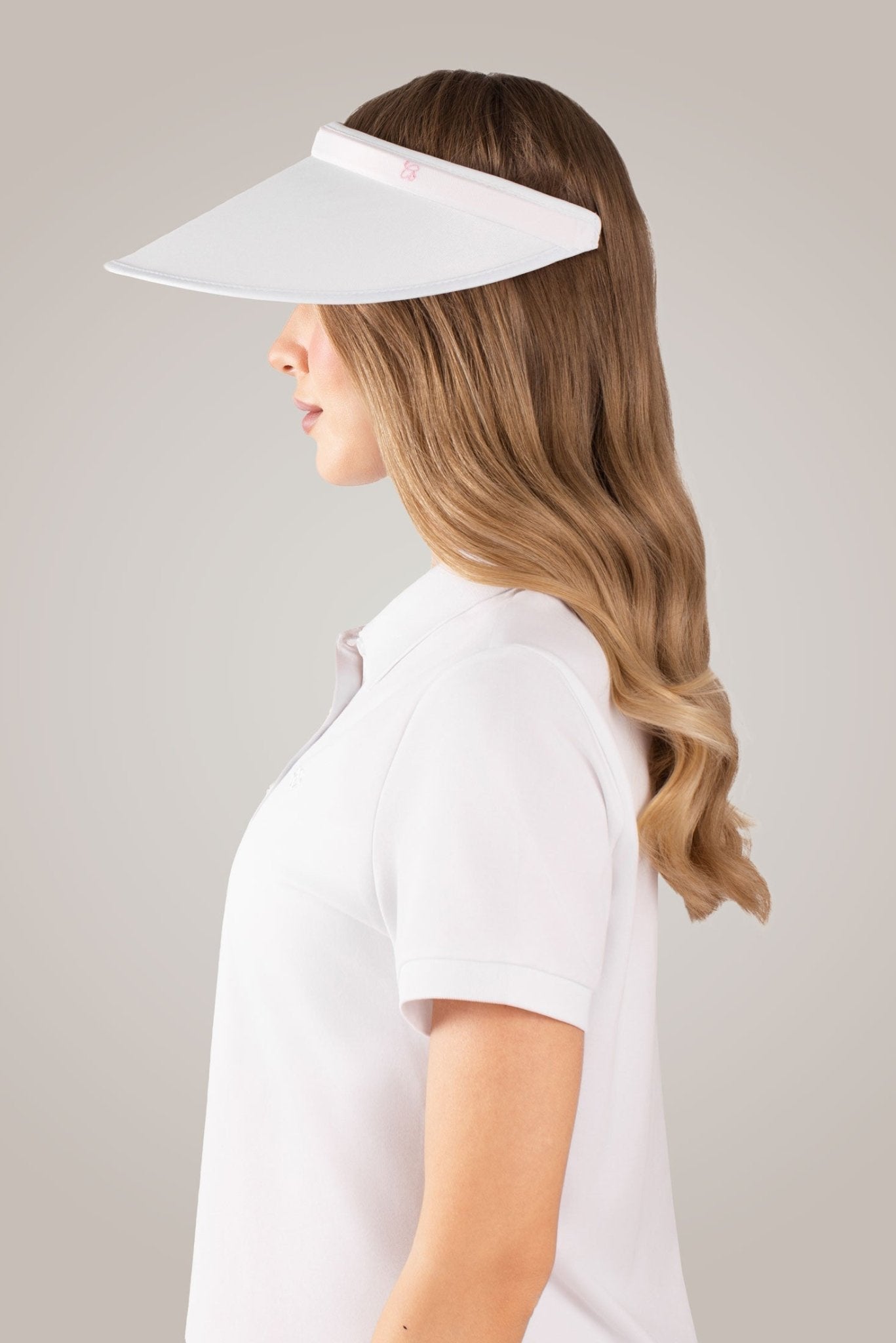 White Wide Brim Slide On Visor - Club Rehab