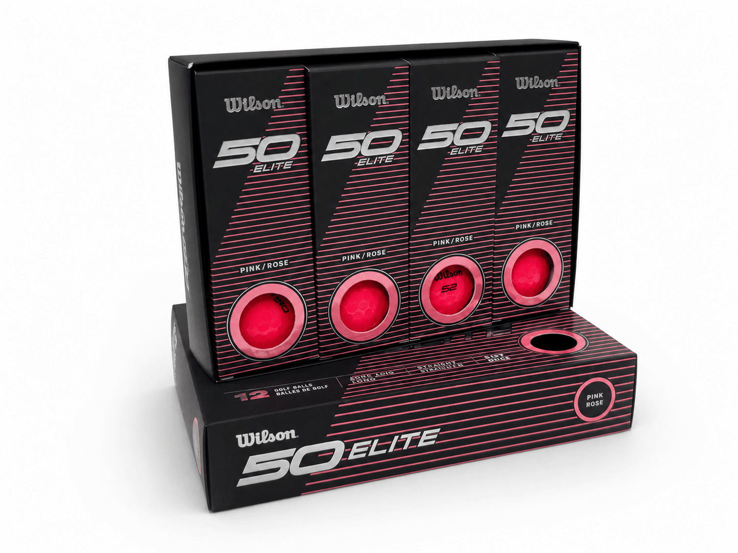 Wilson Staff Fifty Elite Golf Balls – 12 Pack - Pink Rose - Club Rehab