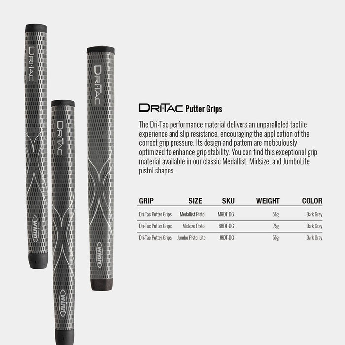 Winn Dri - Tac Putter Grip – Sticky Feel, Silky Rolls - Standard - Club Rehab