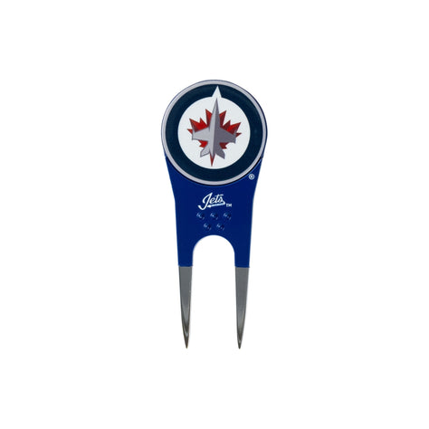 Winnipeg Jets divot tool: front · shaped marker